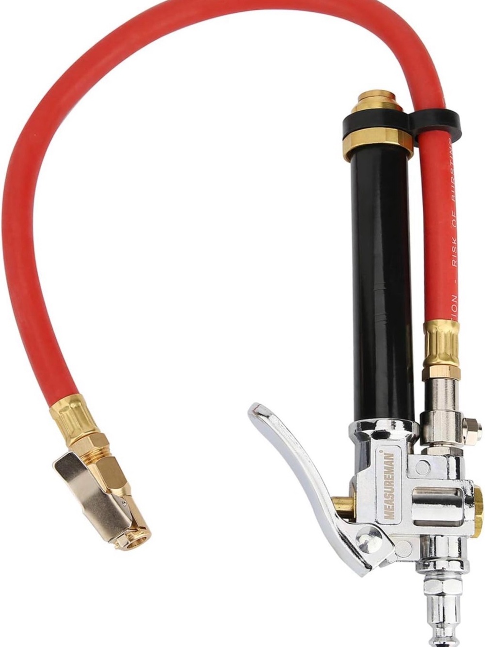 Tire Inflator Air Chuck with Red Hose - Compatible Brand